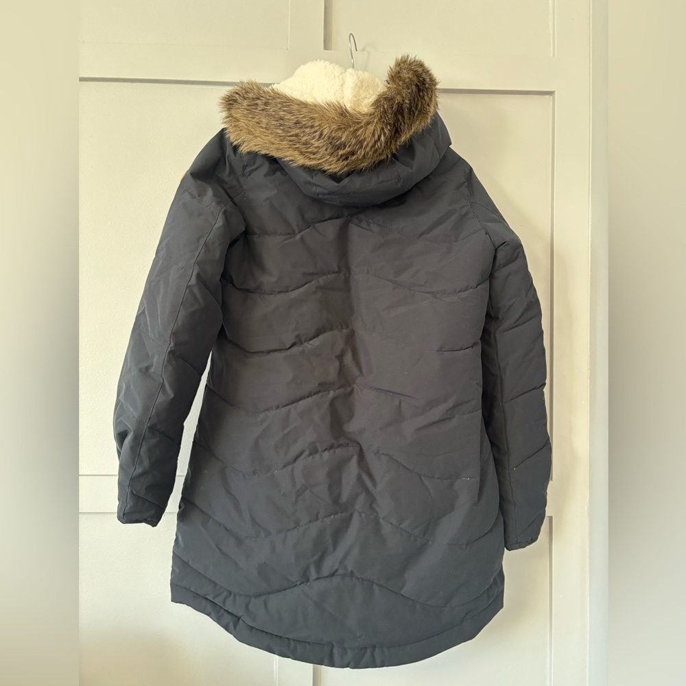 Roxy Black Parka with Faux Fur Trim - Picture 4 of 9